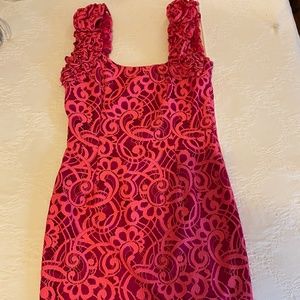 Womens Lilly Pulitzer Pink Beautiful Lace Dress